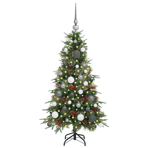 vidaXL Kunstig sammensatt juletre med 150 LED gr&oslash;nn 120 cm PE og PVC