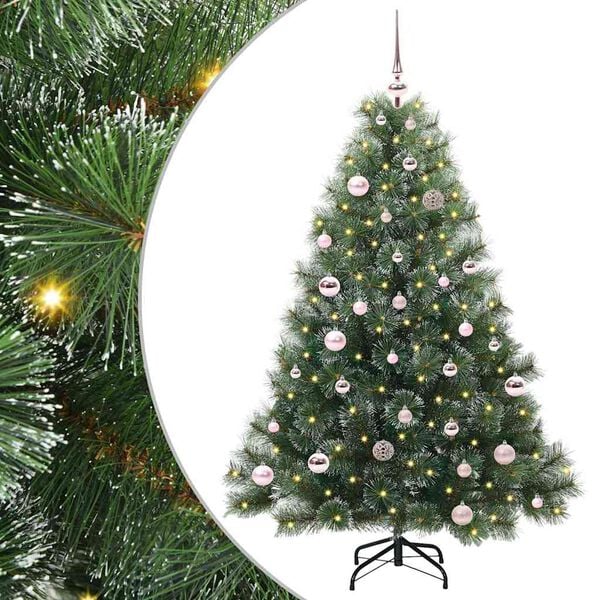 vidaXL Kunstig juletre med 150 LED med stativ gr&oslash;nn 150 cm PE og PVC