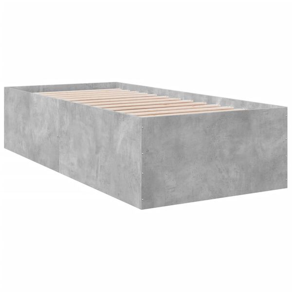 vidaXL Sengeramme betonggrå 100x200 cm konstruert tre
