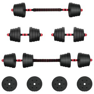 vidaXL 2-i-1 Manualsett 40 kg Svart og R&oslash;d Sement og jernsand