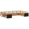 vidaXL Utend&oslash;rs sofa-sett 9 stk. Naturlig Solid akasietre