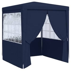 vidaXL Profesjonelt festtelt med sidevegger 2x2 m bl&aring; 90 g/m&sup2;