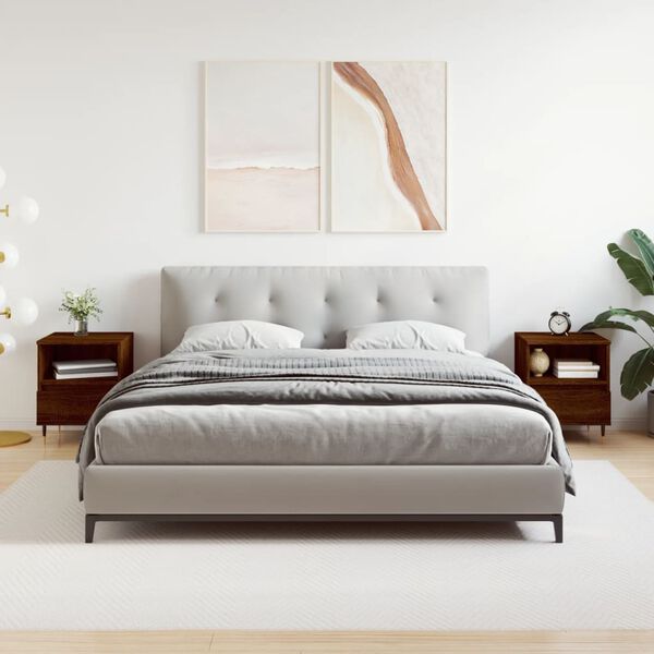 vidaXL Nattbord 2 stk brun eik 40x35x50 cm konstruert tre