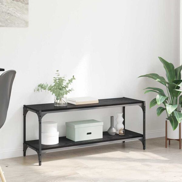 vidaXL TV-skap Svart Eik 100x33x41cm Ingeni&oslash;rtre og jern