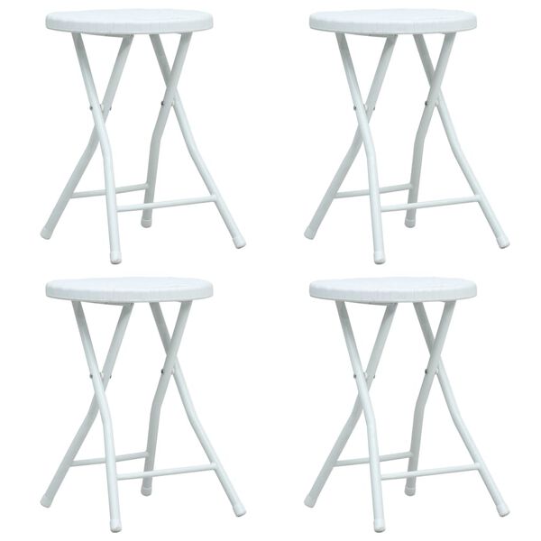 vidaXL Foldbare hagekrakker 4 stk hvit HDPE rottingstil