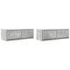 vidaXL TV-benker 2 stk betonggr&aring; 80x31x25,5 cm konstruert tre