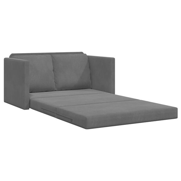 vidaXL Sammenleggbar Sofa seng M&oslash;rkegr&aring; 122 x 70 x 60 cm Fl&oslash;yel