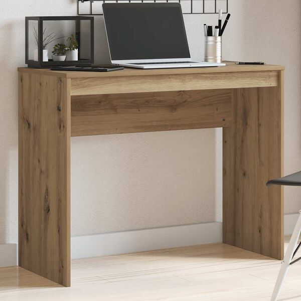 vidaXL Skrivebord artisan eik 90x40x72 cm konstruert tre