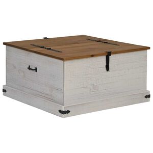 vidaXL Oppbevaringskiste HALDEN hvit 91x91x47 cm heltre furu