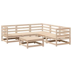 vidaXL Hagesofasett 6 deler heltre furu