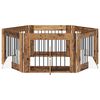vidaXL Hundegate med stender 6 pcs Gammelt tre 80 x 60 cm