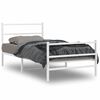 vidaXL Sengeramme i metall med hode- og fotgavl hvit 100x200 cm