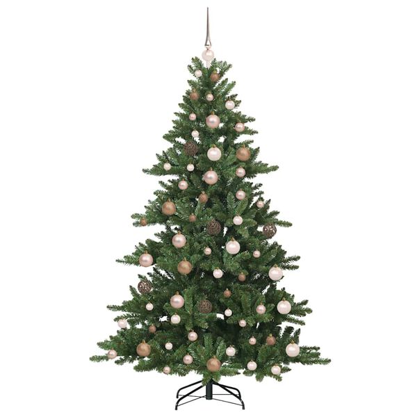 vidaXL Kunstig sammensatt juletre med 300 LED gr&oslash;nn 180 cm PVC og st&aring;l