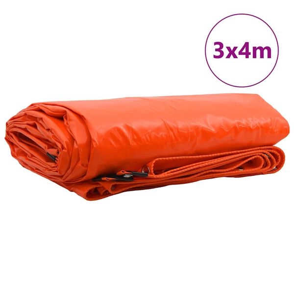 vidaXL Presenning 650g / m² Oransje 3 x 4 m Lerret med PVC-belegg