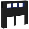 vidaXL LED Hodegavl Svart Eik 120 x 18,5 x 103,5 cm Konstruert tre