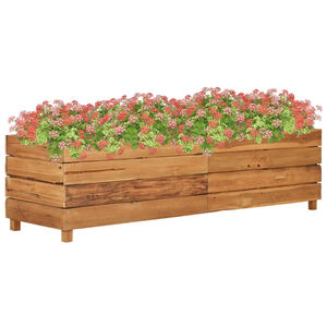 vidaXL H&oslash;ybed 150x40x38 cm resirkulert teak og st&aring;l