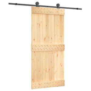 vidaXL Skyved&oslash;r Naturlig og svart 95 x 210 cm Massiv Furu Tre