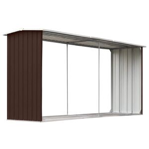 vidaXL Vedskjul galvanisert st&aring;l 330x92x153 cm brun