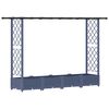 vidaXL Hevet Bed med Trellis og Tak Gr&aring; 203 x 40 x 121 cm PP
