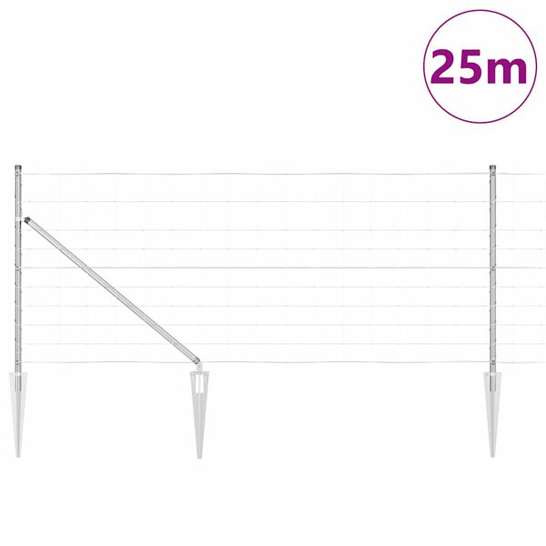 vidaXL Gjerdep&aring;le Galvanisert 25 x 1 m St&aring;l