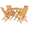 vidaXL Hagespisegruppe 5 deler heltre teak