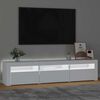 vidaXL TV-benk med LED-lys hvit 180x35x40 cm