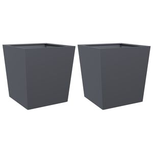 vidaXL Plantekasser 2 stk antrasitt 50x50x50 cm st&aring;l