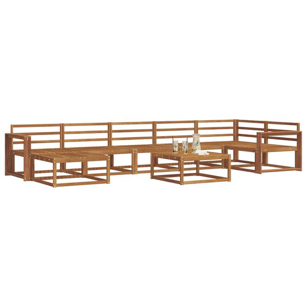 vidaXL Utend&oslash;rs sofa-sett 8 pcs Naturlig Solid akasietre