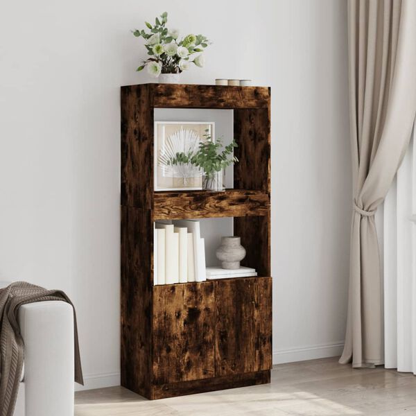 vidaXL Highboard r&oslash;kt eik 63x33x140 cm konstruert tre