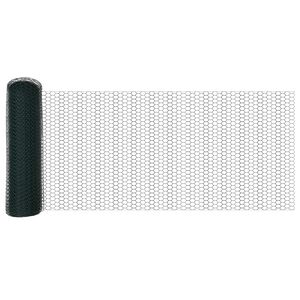 vidaXL Sekskantet gjerde gr&oslash;nn 0,5 x 10 m PVC