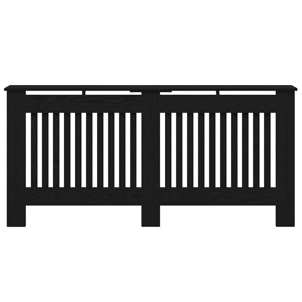 vidaXL Radiator Deksel Svart Eik 172 x 19 x 81,5 cm Konstruert tre