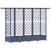 vidaXL Hevet Bed med Trellis og Tak Gr&aring; 202,5 x 40 x 121 cm PP