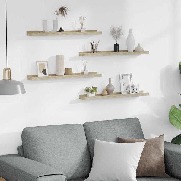 vidaXL Vegghyller 4 stk sonoma eik 60x9x3 cm