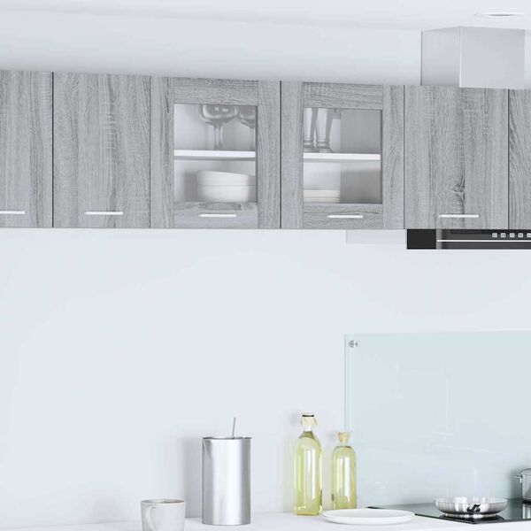 vidaXL Hengende skap Gr&aring; Sonoma og hvit 80 x 31 x 40 cm Konstruert tre