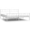 vidaXL Sengeramme i metall med hode- og fotgavl hvit 183x213 cm