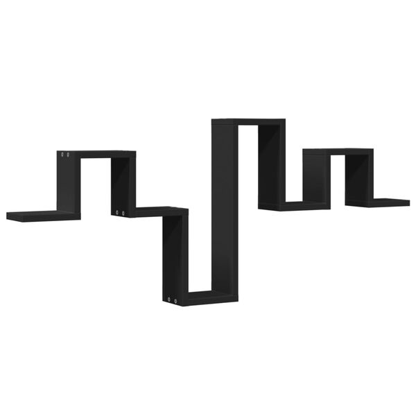 vidaXL Vegghylle svart 104,5x10x43 cm konstruert tre