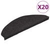 vidaXL Selvklebende trappematter 20 stk svart 65x22,5x3,5 cm