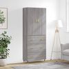 vidaXL Highboard gr&aring; sonoma 69,5x34x180 cm konstruert tre