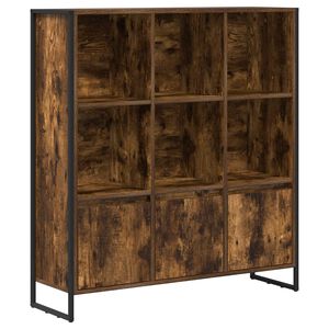 vidaXL Bokskap 99,5 x 30 x 108 cm Konstruert tre R&oslash;yk Eik