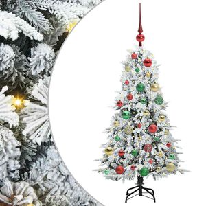 vidaXL Kunstig sammensatt juletre med 150 LED Hvit 120 cm PE og PVC