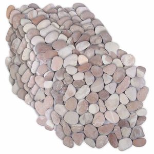 vidaXL Pebble Fliser Beige og lys rosa 30 x 30 cm Elvestein