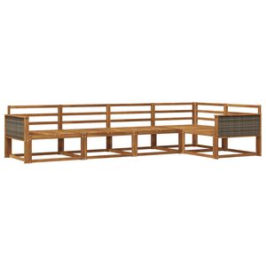 vidaXL Utend&oslash;rs sofa-sett 5 pcs Naturlig Solid akasietre