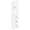 vidaXL Highboard hvit 34,5x34x180 cm konstruert tre
