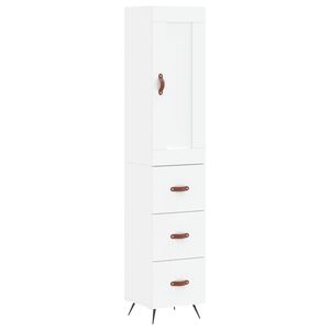 vidaXL Highboard hvit 34,5x34x180 cm konstruert tre