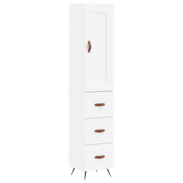 vidaXL Highboard hvit 34,5x34x180 cm konstruert tre