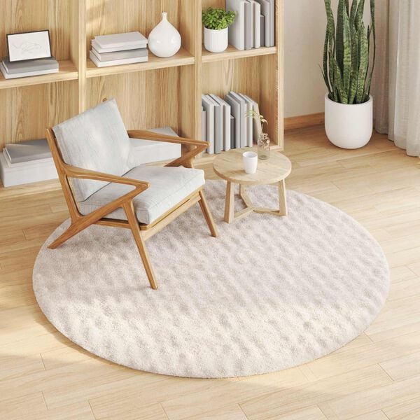 vidaXL Omr&aring;detepper Rund Beige &Oslash; 120 CM
