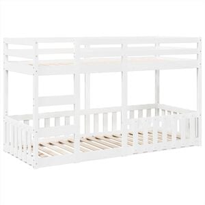 vidaXL Køyeseng hvit 80x200 cm heltre furu