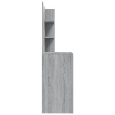vidaXL Sminkebord med speil grå sonoma 74,5x40x141 cm
