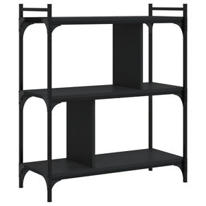 vidaXL Bokhylle 3 etasjer svart 76x32x88 cm konstruert tre