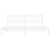 vidaXL Sengeramme i metall med sengegavl hvit 200x200 cm